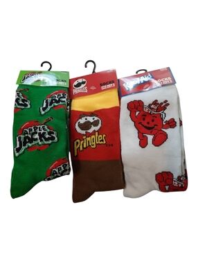 Pringle ,Apple Jack,Kool-Aid Branded Crew Socks for Men